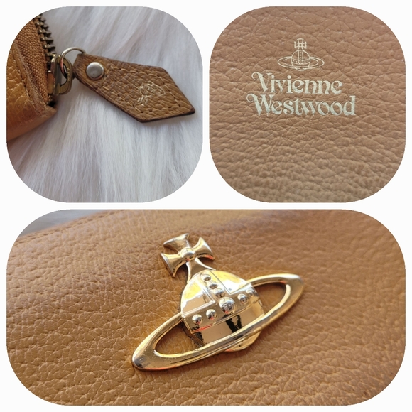 Vivienne Westwood Orb Brown Leather Zip-Around Long Wallet - Picture 14 of 17